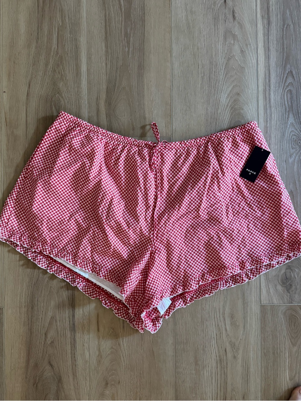 NWT Parke x Target Red Gingham Drawstring Shorts Size 2X